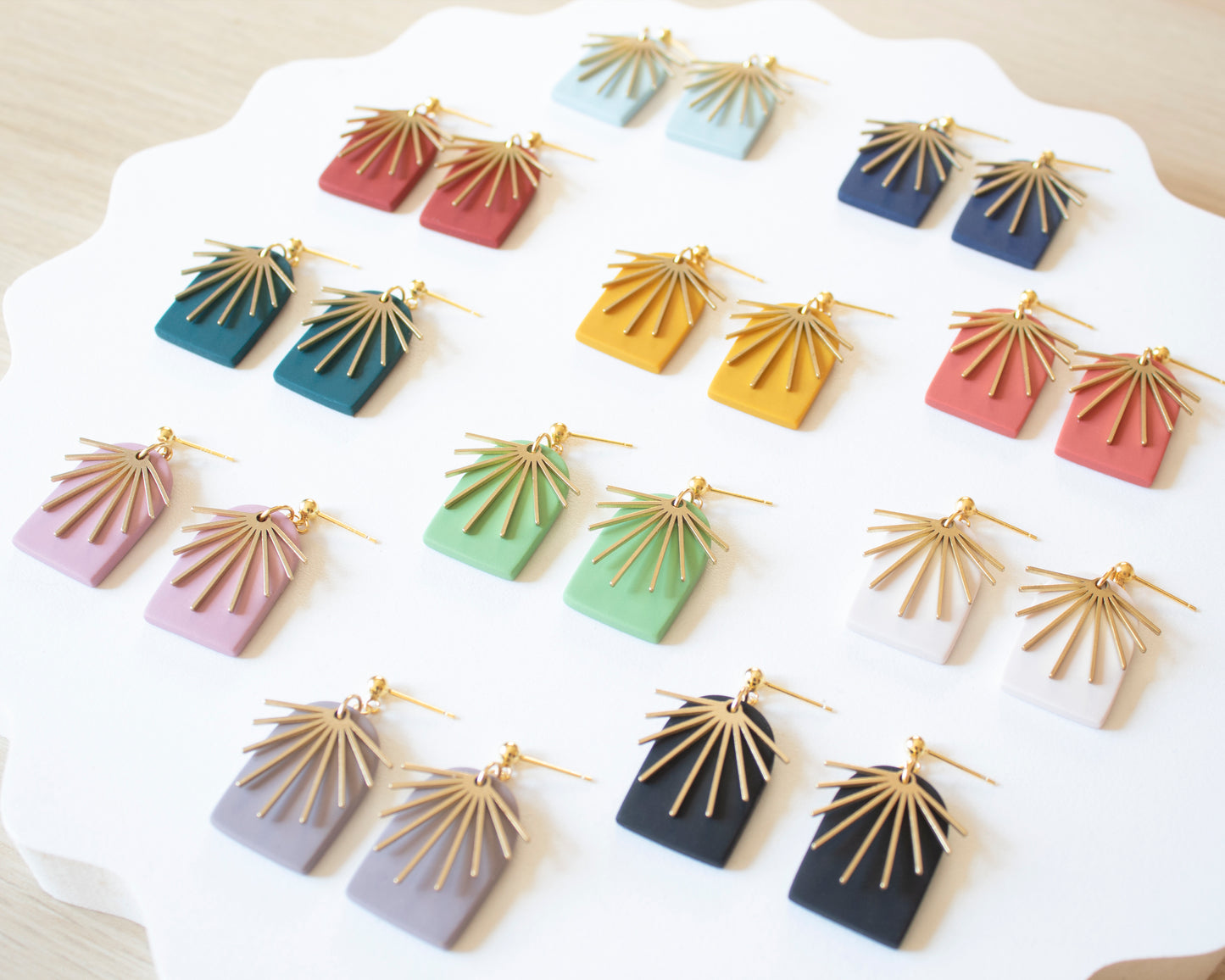 Boho Clay Earrings Dangle, 11 Colors | Handmade Unique Statement Earrings