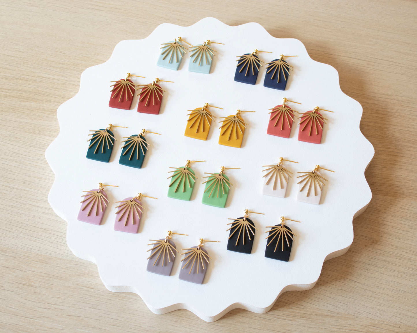 Boho Clay Earrings Dangle, 11 Colors | Handmade Unique Statement Earrings