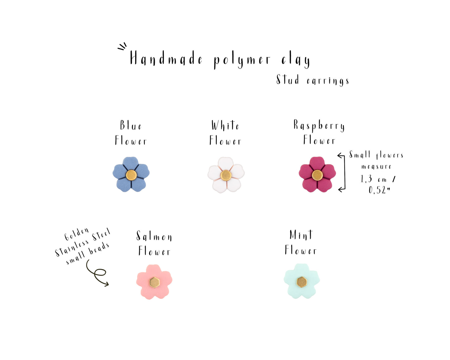 clay flower earrings are the perfect floral touch for any outfit! Choose from daisies, tulips, sunflowers, and colorful flowers to mix and match and create your own look.
