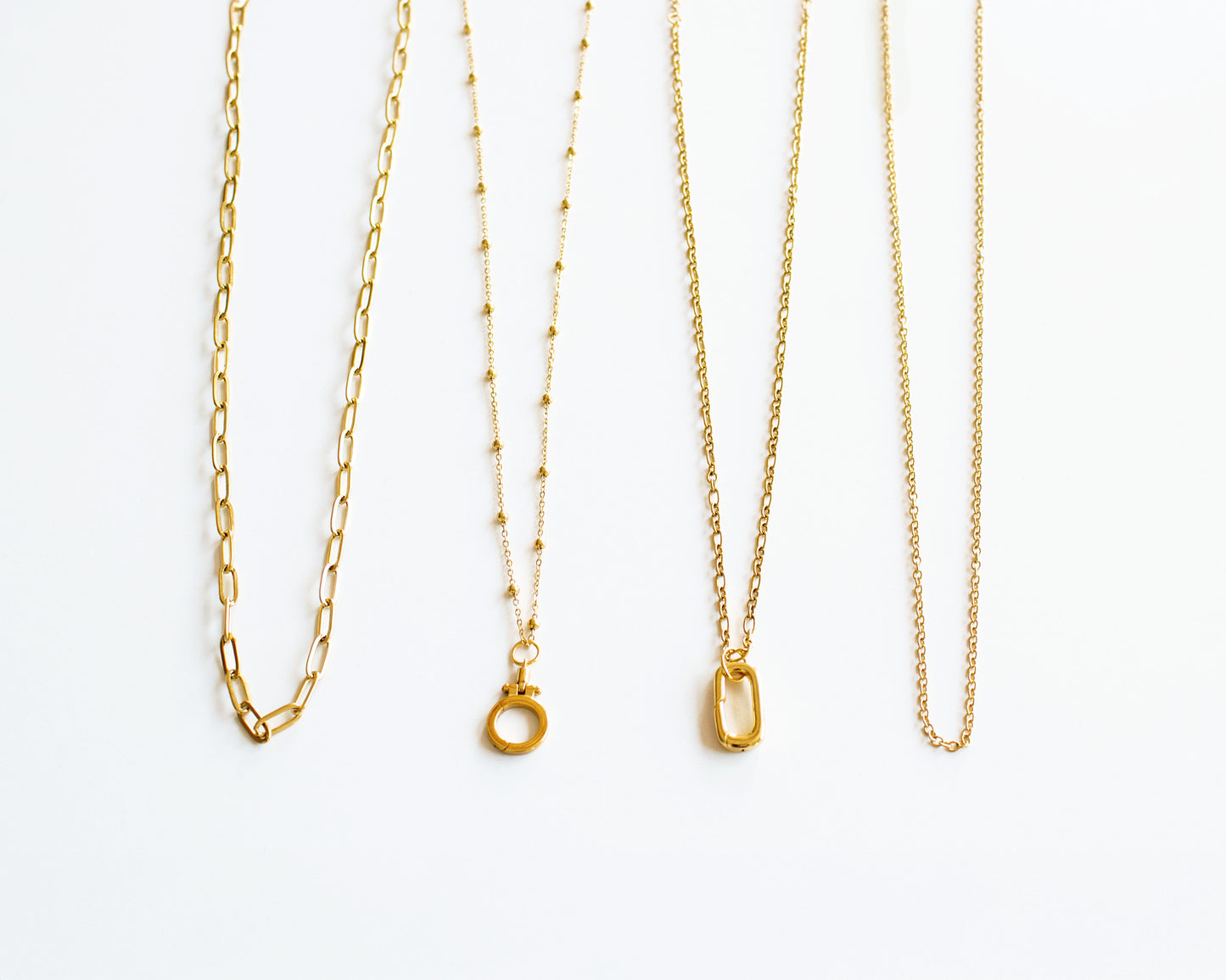 Gold Chain Necklace for Charms | Adjustable Gold Chain Paperclip, Satellite, Rolo, Dual Link