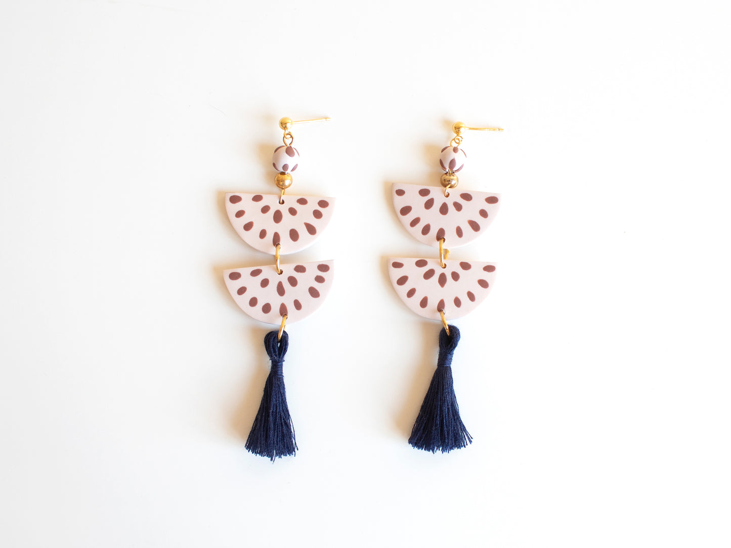 Large Boho Tassel Earrings | Colorful Handmade Clay Earrings for Women