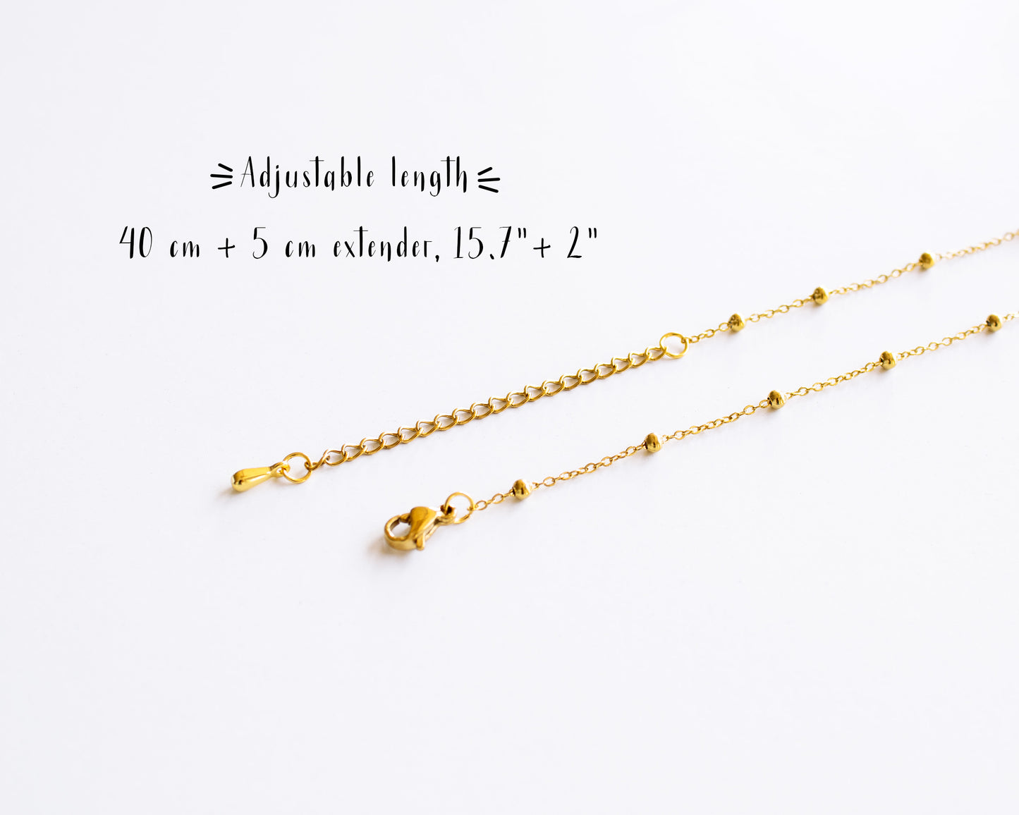 Gold Chain Necklace for Charms | Adjustable Gold Chain Paperclip, Satellite, Rolo, Dual Link