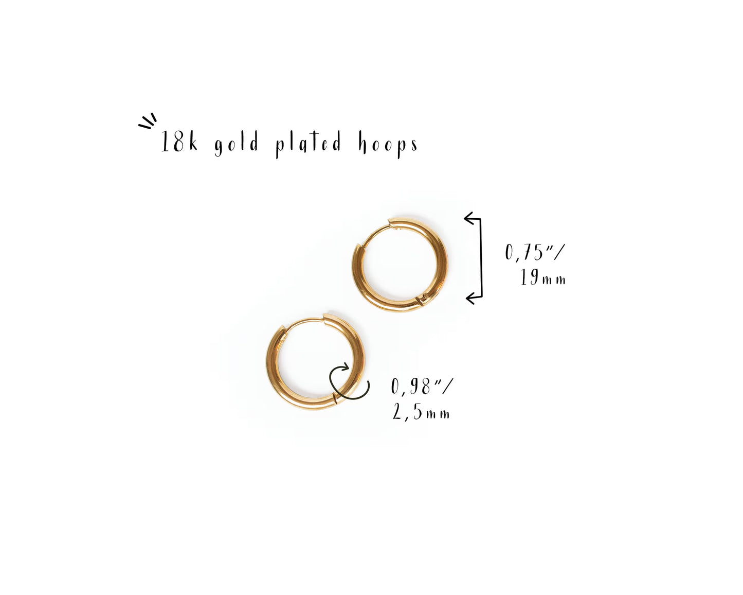 18K gold plated hoop earrings with interchangeable holiday charms – Hypoallergenic and nickel-free earrings with customizable Christmas cookie charms.