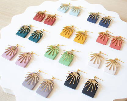 Boho Clay Earrings Dangle, 11 Colors | Handmade Unique Statement Earrings