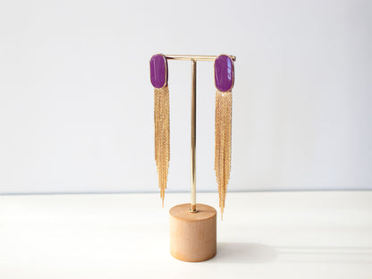 Pendientes extra largos en negro y dorado desmontables | Pendientes dos en uno