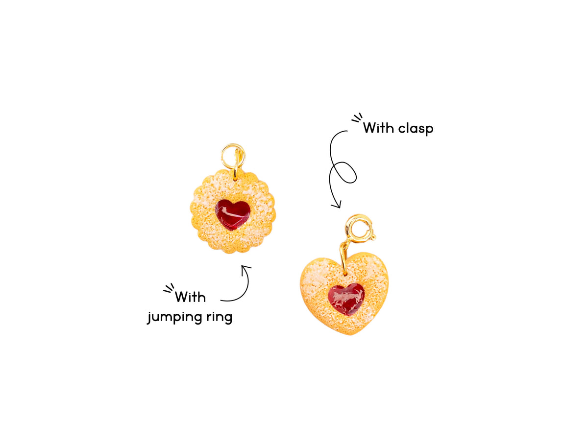 Charms Adicionales Con Forma de Corazónes y Galletas para Pendientes y Collares