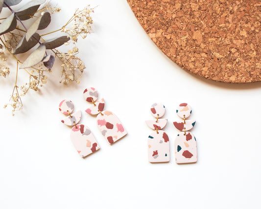 Terrazzo Earrings Dangle | Handmade Boho Jewely