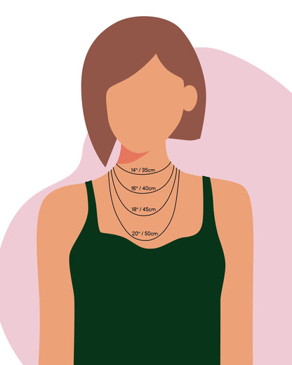 Necklace length guide for personalized pet and initial necklaces