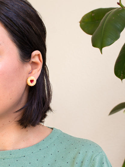 Valentinstag-Herzohrstecker-Set | Keks, Schleife, Tulpe, Erdbeere