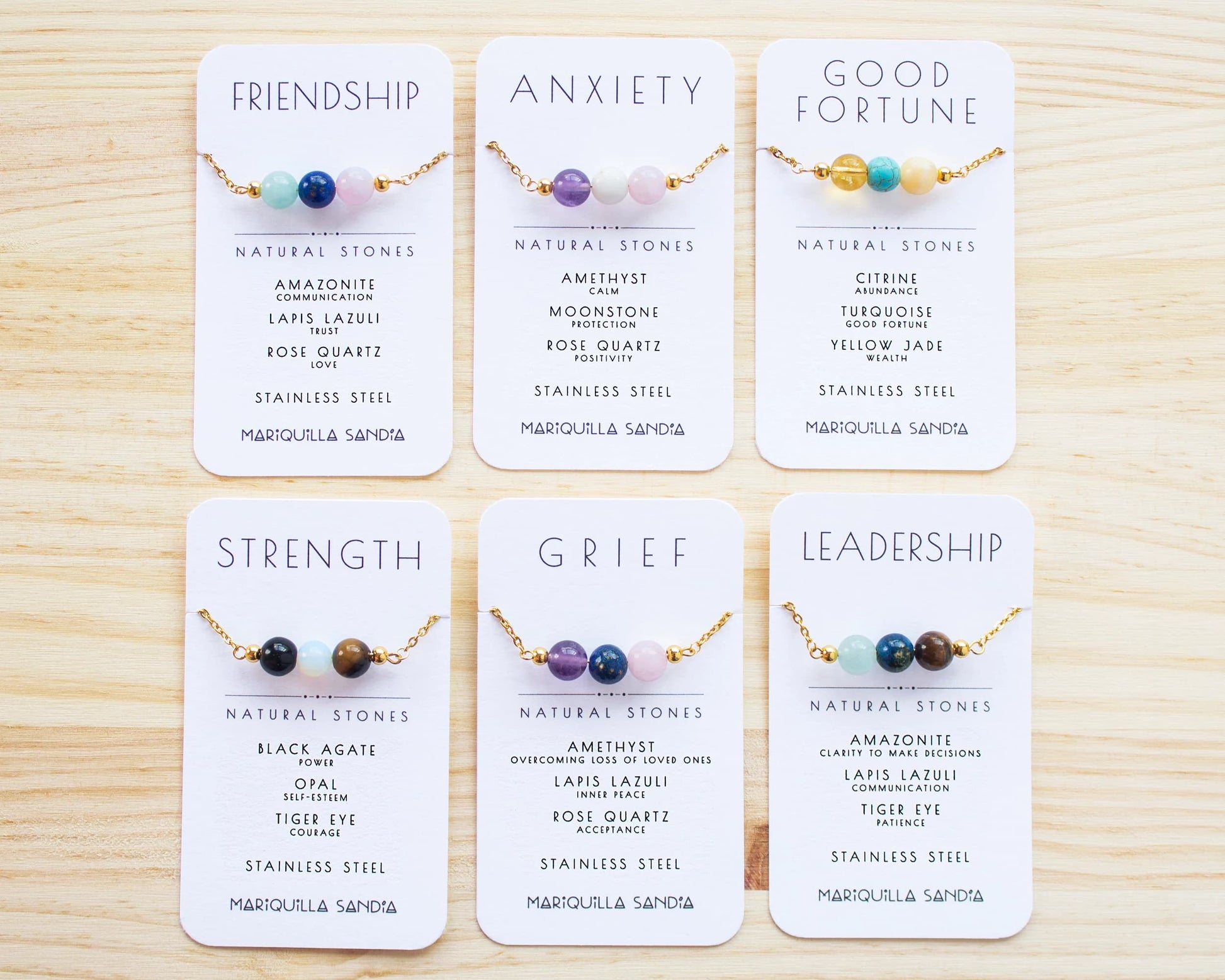 Friendship bracelet, Anxiety bracelet, Good fortune bracelet, Strength bracelet, Grief bracelet, Leadership bracelet